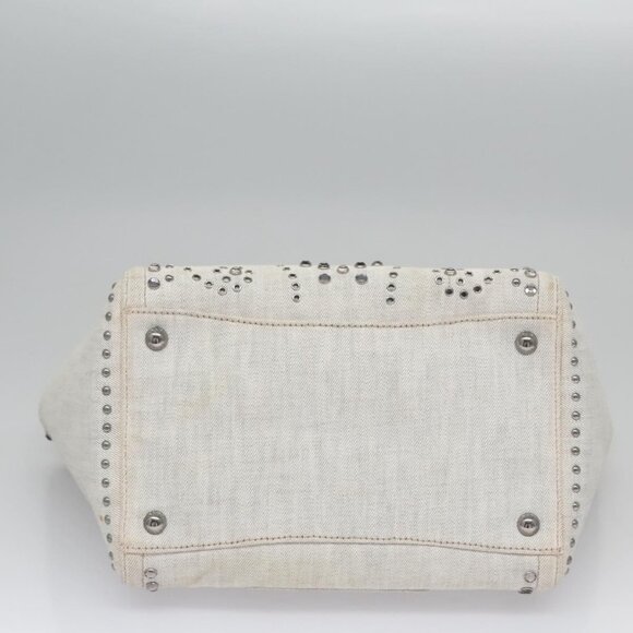 PRADA Bijoux Hand Bag Canvas 2way Gray Auth 113442 - Picture 6 of 16